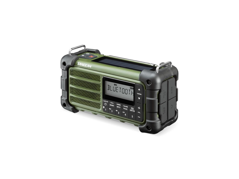 Sangean MMR-99 - AM/FM - Bluetooth - AUX - Hand Crank - Solar - Green - AM/FM - Grün