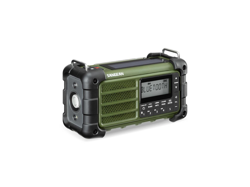 Sangean MMR-99 - AM/FM - Bluetooth - AUX - Hand Crank - Solar - Green - AM/FM - Grün