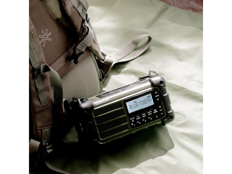 Sangean MMR-99 - AM/FM - Bluetooth - AUX - Hand Crank - Solar - Green - AM/FM - Grün