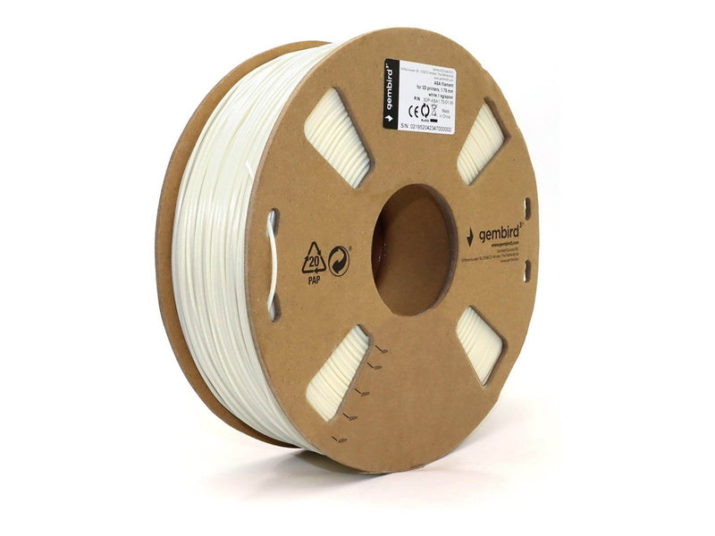 Gembird ASA filament - White - 1.75mm ø - 1 kg
