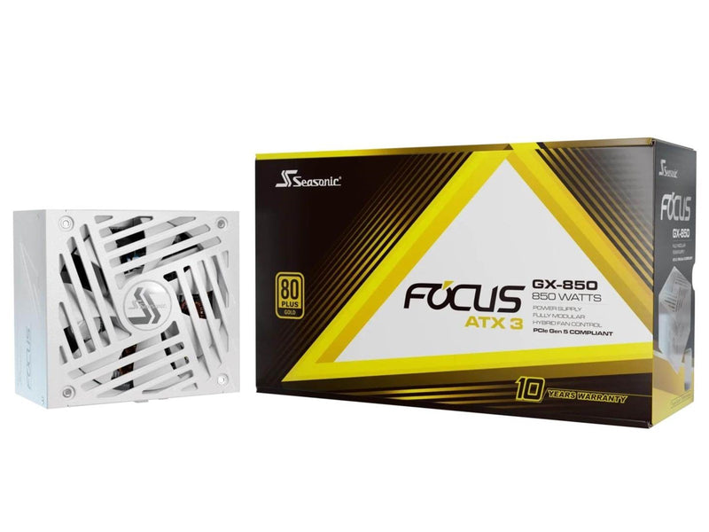 Seasonic FOCUS GX-850 ATX 3 White (2024) Netzteile - 850 Watt - 135 mm - ATX 3.1 - 80 Plus Gold zertifiziert