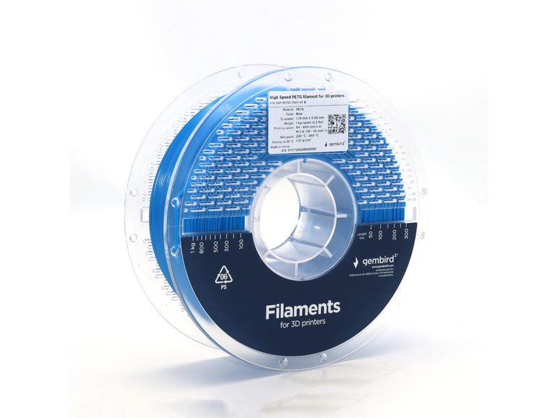 Gembird High Speed PETG (PET, PETT) - Blue - 1.75mm ø - 1 kg