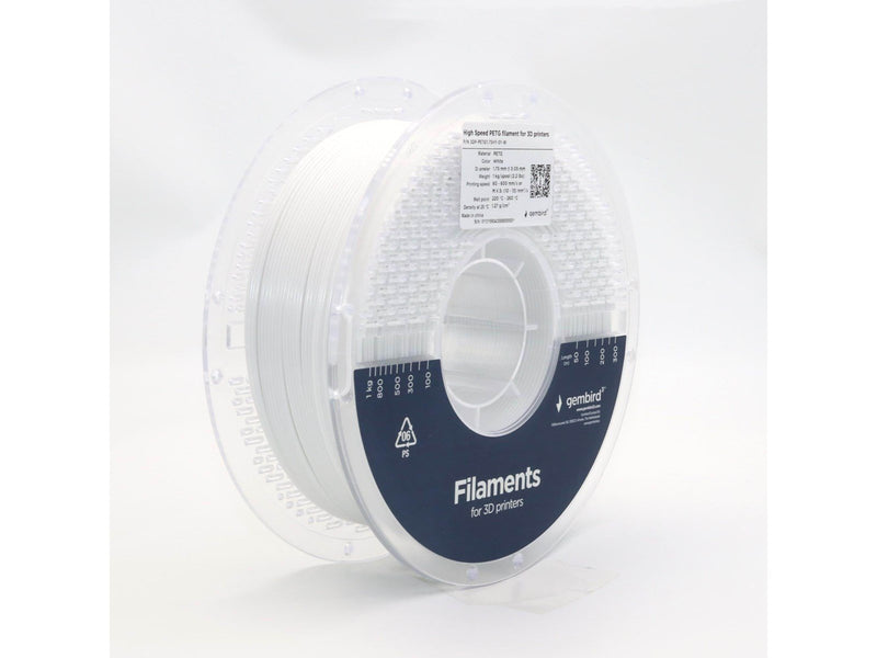 Gembird High Speed PETG (PET, PETT) - White - 1.75mm ø - 1 kg