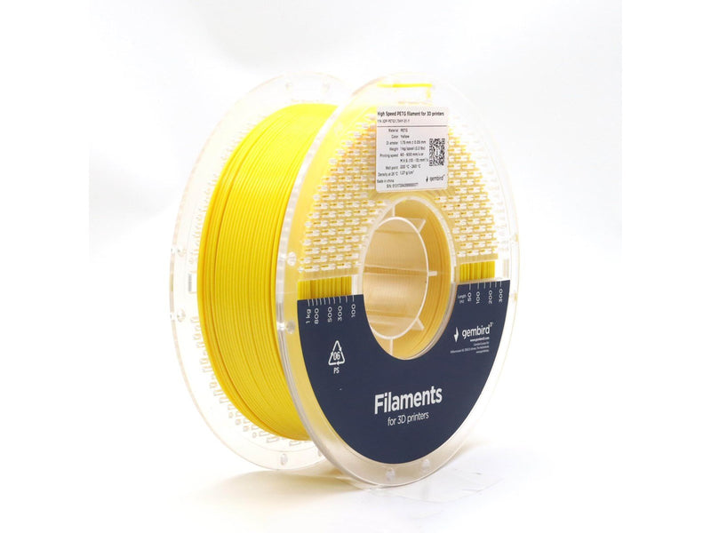 Gembird High Speed PETG (PET, PETT) - Yellow - 1.75mm ø - 1 kg