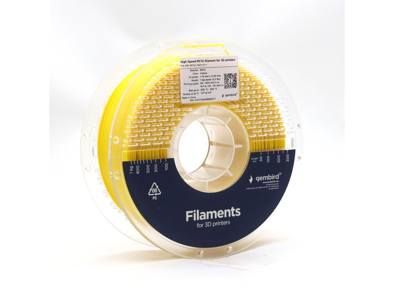 Gembird High Speed PETG (PET, PETT) - Yellow - 1.75mm ø - 1 kg