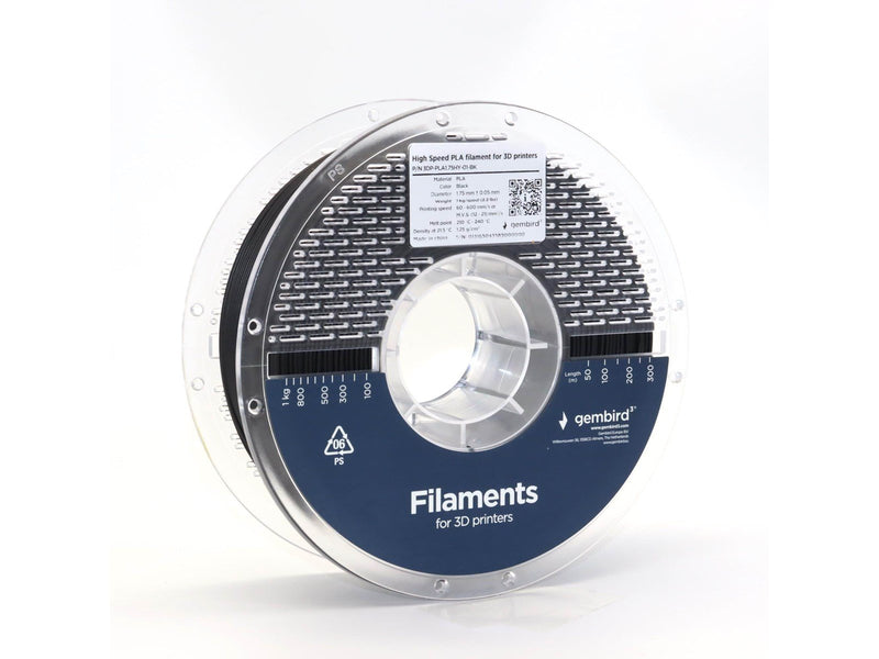 Gembird High Speed PLA filament - Schwarz - 1.75mm ø - 1 kg