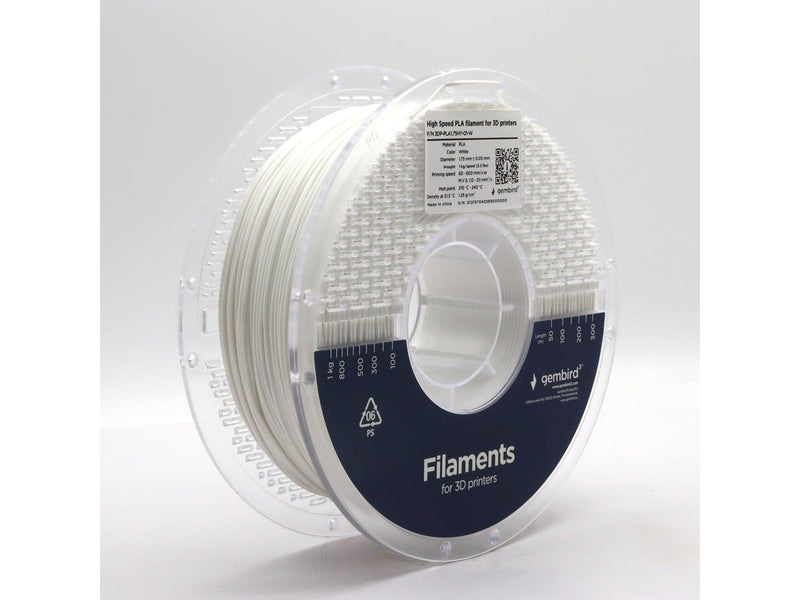 Gembird High Speed PLA filament - White - 1.75mm ø - 1 kg