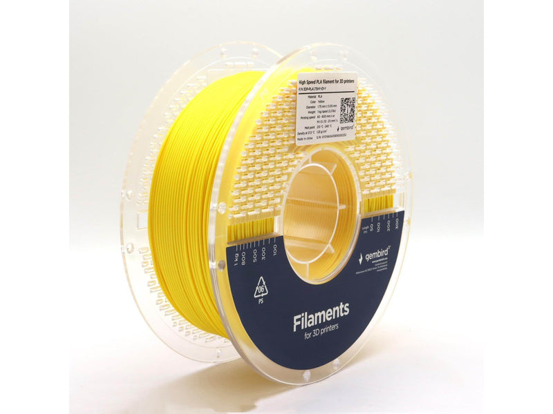 Gembird High Speed PLA filament - Yellow - 1.75mm ø - 1 kg