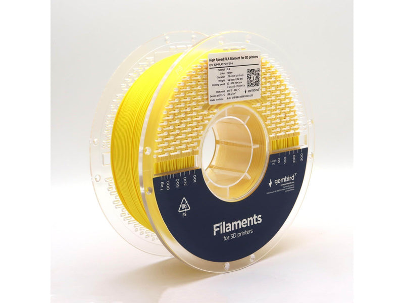 Gembird High Speed PLA filament - Yellow - 1.75mm ø - 1 kg