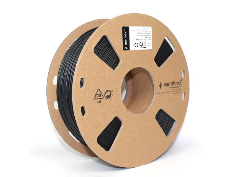 Gembird PLA-FL Filament - Schwarz - 1.75mm ø - 1 kg