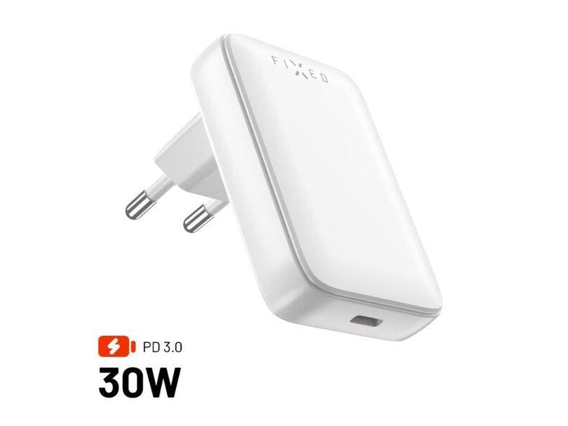FIXED Slim GaN 90° Super Fast 1x USB-C charger 30W - White