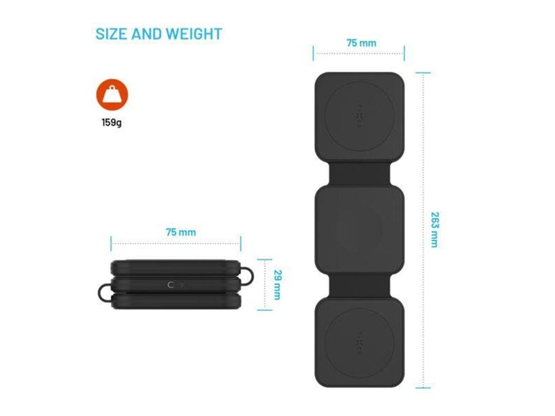 FIXED Flex Samsung 3in1 Foldable wireless charger - Black