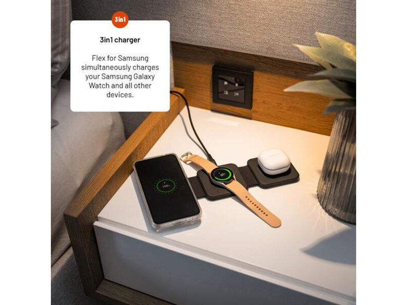 FIXED Flex Samsung 3in1 Foldable wireless charger - Black