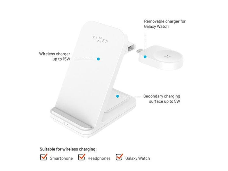FIXED 3in1 Wireless Charging station for Samsung - White