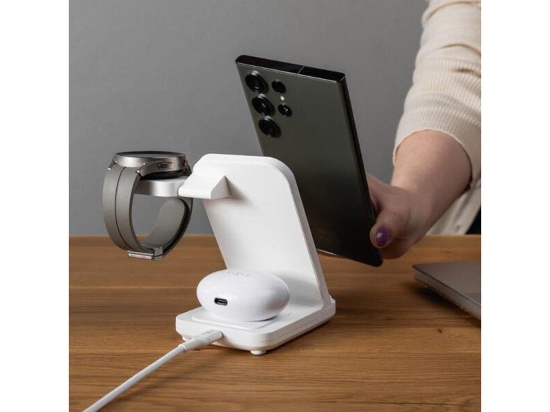 FIXED 3in1 Wireless Charging station for Samsung - White