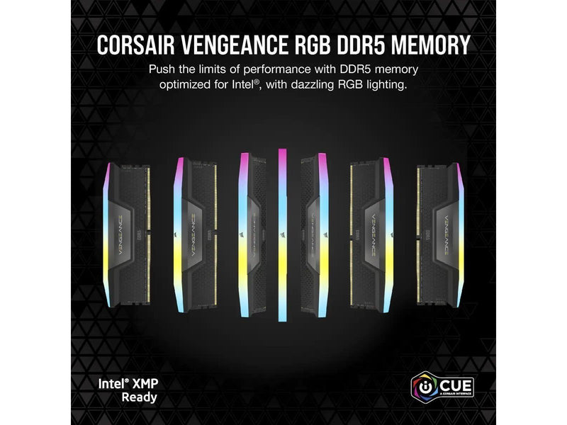 Corsair Vengeance RGB DDR5-7000 - 64GB - CL40 - Dual Channel (2 pcs) - Intel XMP - Schwarz mit RGB