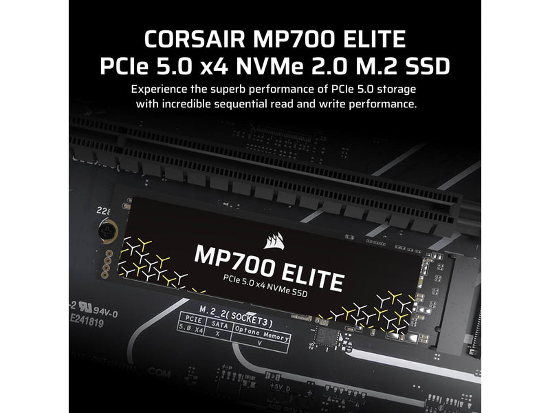 Corsair MP700 ELITE SSD - 2TB - Mit Kühlkörper - M.2 2280 - PCIe 5.0
