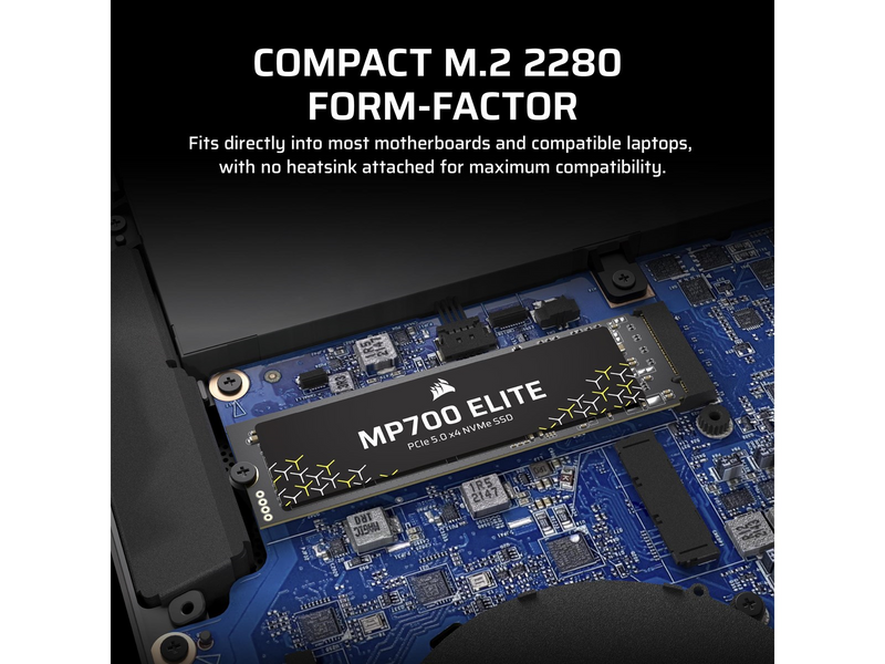 Corsair MP700 ELITE SSD - 2TB - Mit Kühlkörper - M.2 2280 - PCIe 5.0