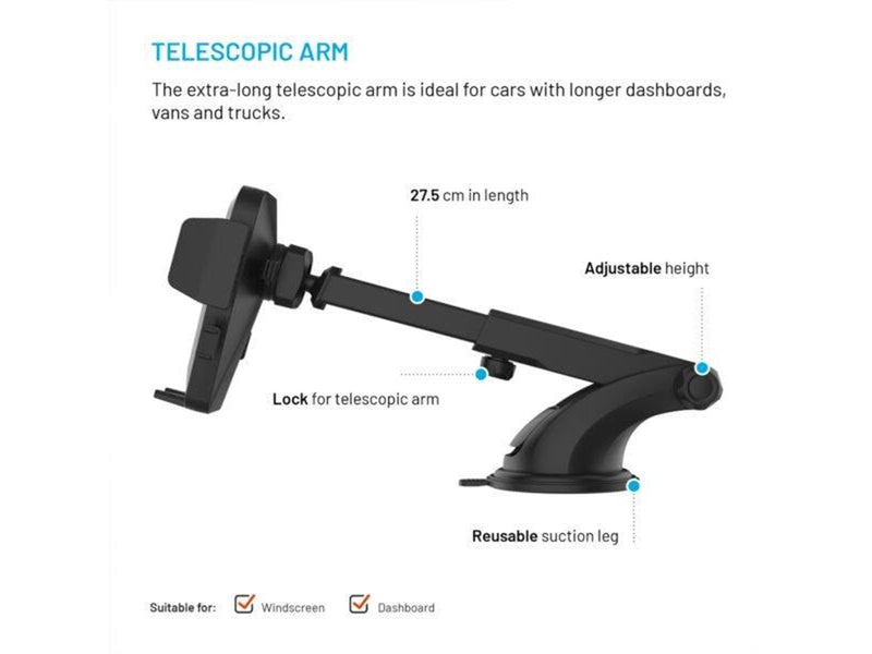 FIXED Iconiq XXL Windshiled/Dashboard Car Mount - Black