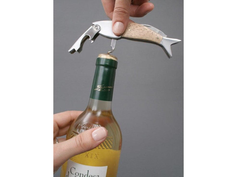 Kikkerland - Lightwood Fish Corkscrew (BA17)