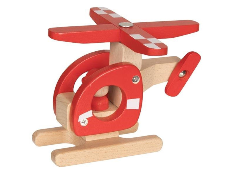 Goki Wooden Helicopter Red