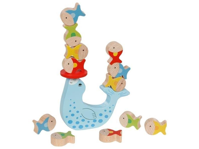 Goki Wooden Balance Game Seals 15 pcs.