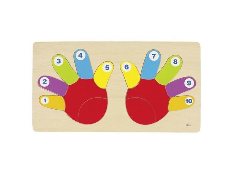 Goki Wooden Counting Puzzle Hand 14 pcs. Holz