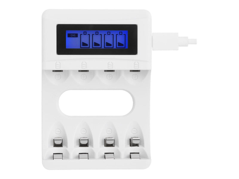 Deltaco battery charger - with battery - 4 x AA type