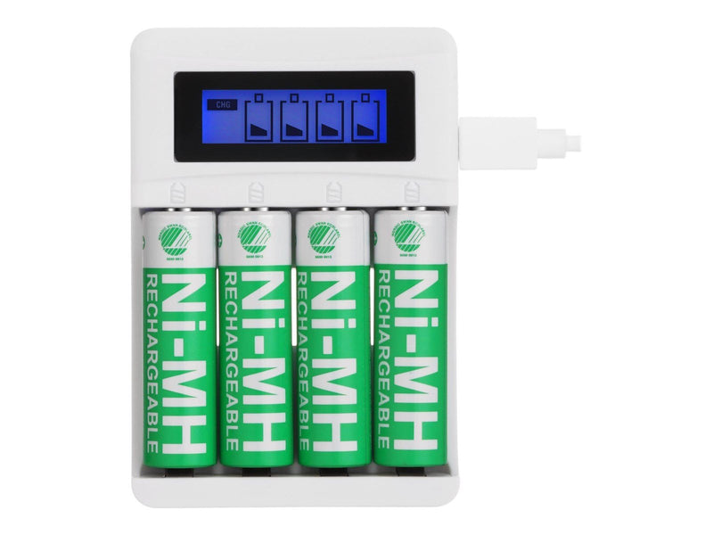 Deltaco battery charger - with battery - 4 x AA type