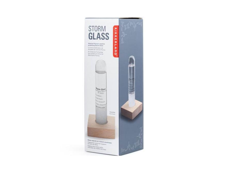 Kikkerland - Storm Glass Tube With Beechwood Base (ST71)