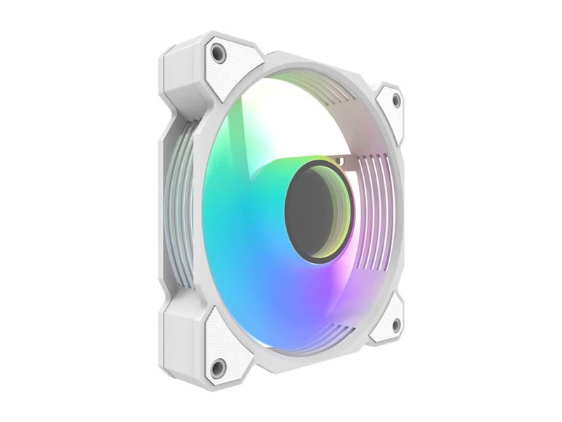 Darkflash DR08 Cooling Fan (White) - Gehäuselüfter - 120mm - Weiß mit RGB-Beleuchtung - 30 dBA
