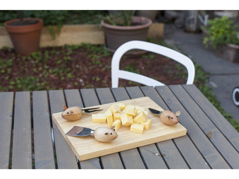 Kikkerland - Cheese Board And 3 Mouse Knives (CHS07)
