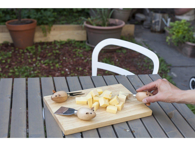 Kikkerland - Cheese Board And 3 Mouse Knives (CHS07)