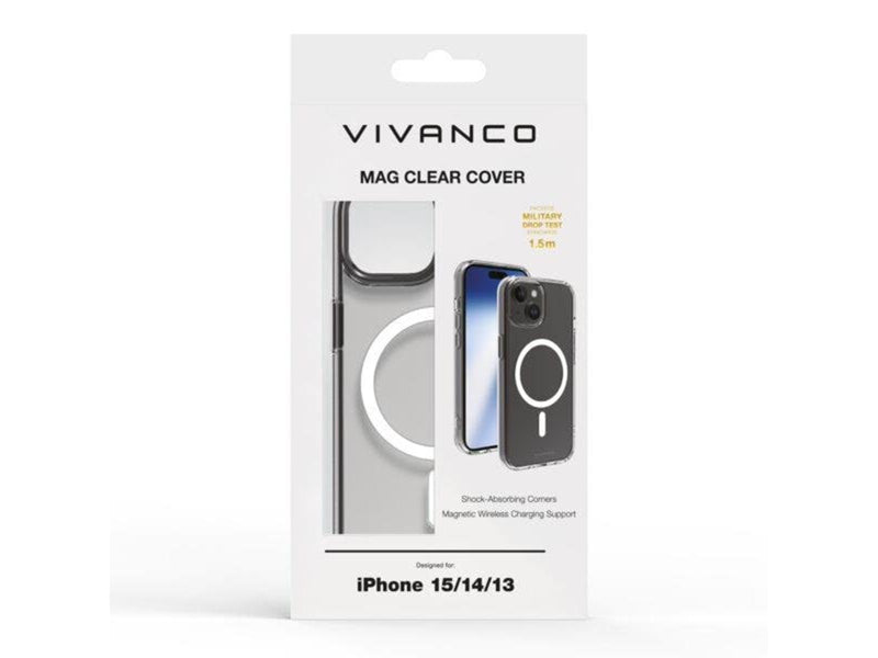 Vivanco Mag Clear Cover for iPhone 15/14/13 - Clear