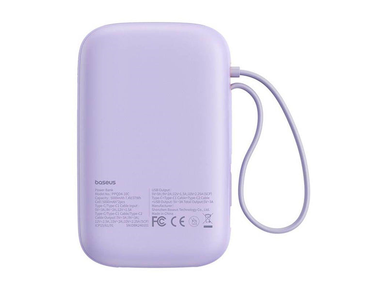 Baseus QPow 2 10000mAh 30W 2xUSB-C powerbank (purple) Powerbank (Akku) - Purple - 10000 mAh