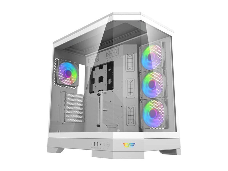 Darkflash DQX90 computer case (white) - Gehäuse - Weiß