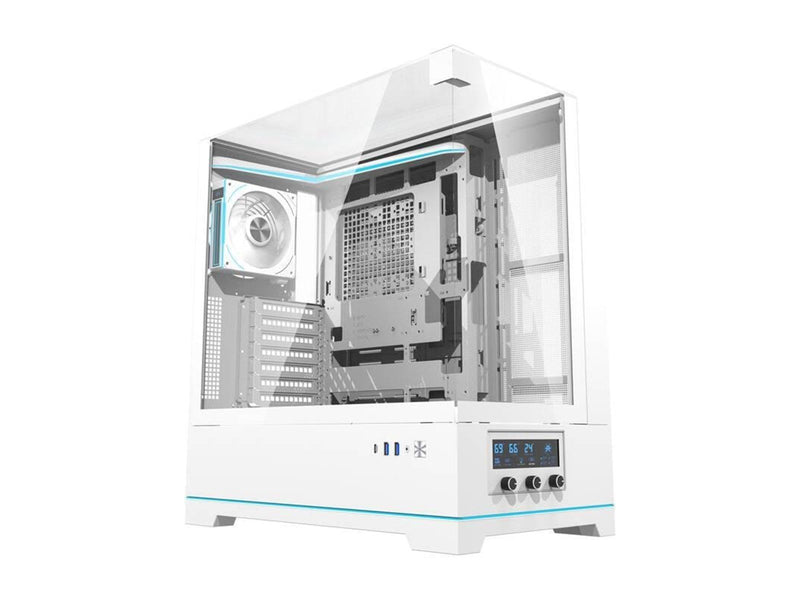 Darkflash DY450 PRO computer case with fan (white) - Gehäuse - Miditower - Weiß
