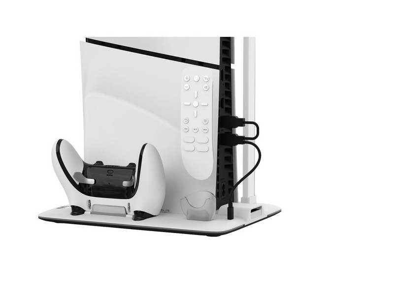 iMP TECH DLX Stand - Charges Controllers(inc. Edge) 3sp Fan w. game headset and remote store - Sony PlayStation 5