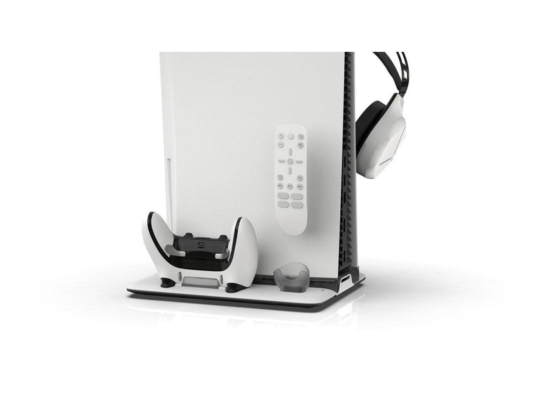 iMP TECH DLX Stand - Charges Controllers(inc. Edge) 3sp Fan w. game headset and remote store - Sony PlayStation 5