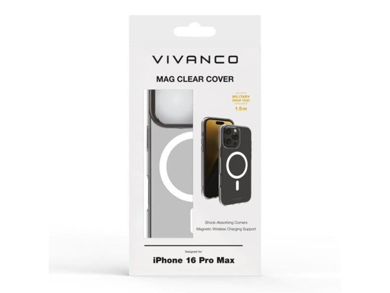 Vivanco Mag Clear Cover for iPhone 16 Pro Max - Clear