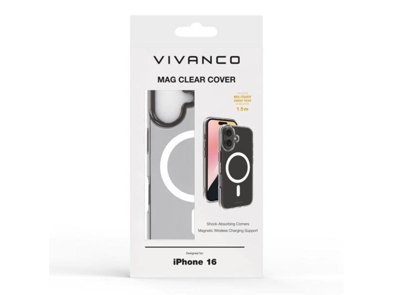 Vivanco Mag Clear Cover for iPhone 16 - Clear