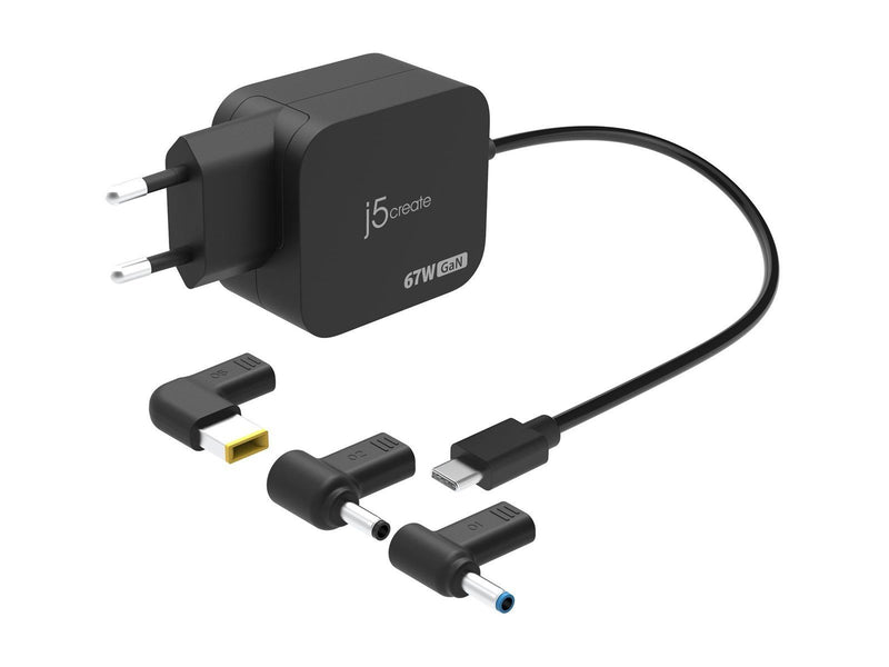 j5create 67W GaN PD USB-C Charger (with 3 DC Connector)