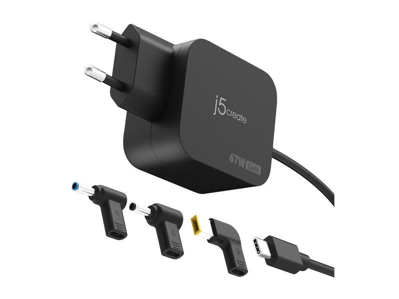 j5create 67W GaN PD USB-C Charger (with 3 DC Connector)
