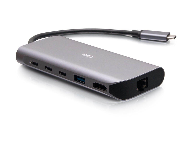 C2G USB-C 4.0 6-in-1 Mini Docking Station with HDMI USB-A Ethernet and USB-C 85W- 8K 60HZ - docking station - USB-C / Thunderbol