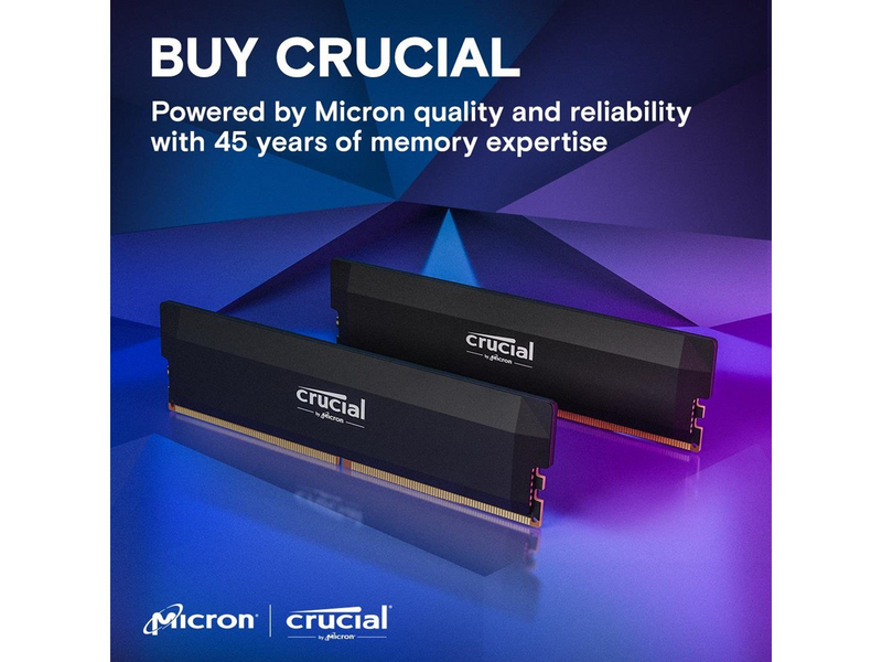 Crucial PRO Overclocking DDR5-6400 - 16GB - CL38 - Single Channel (1 pcs) - AMD EXPO & Intel XMP - Schwarz