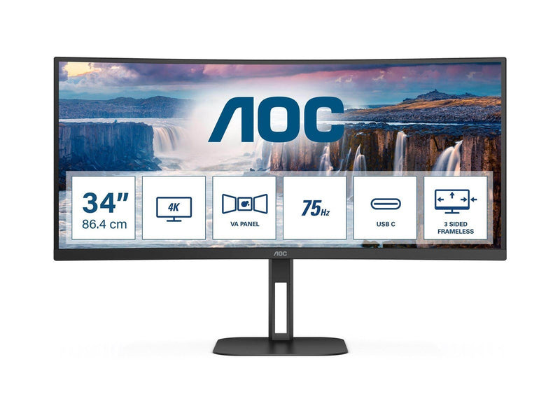 34" AOC Value-line CU34V5C - 3440x1440 - 100Hz - VA - 65W USB-C