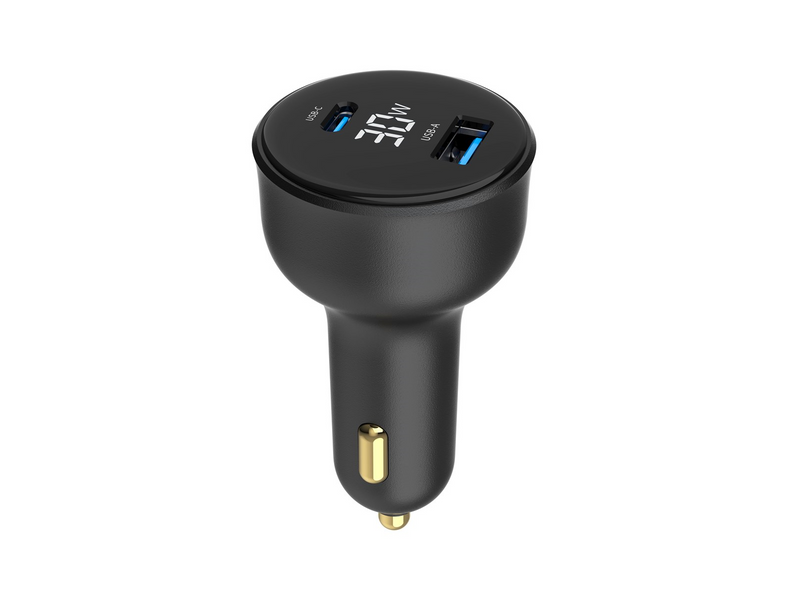 Gembird Car Power Adapter with LCD display - USB Type-C PD - 30W