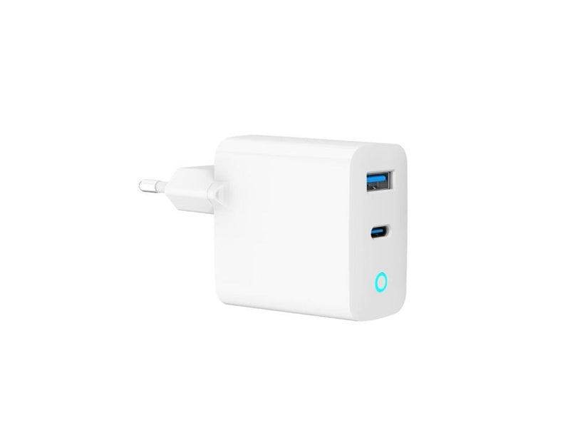 Gembird Universal GaN USB charger QC 3.0 & PD 45W 2-port - White