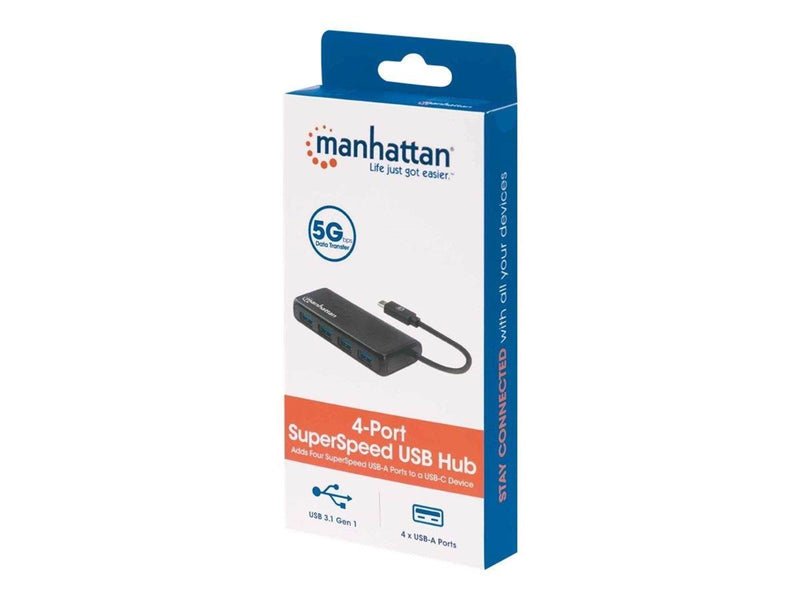 IC INTRACOM Manhattan USB-C Dock/Hub USB-Hubs - 4 - Schwarz