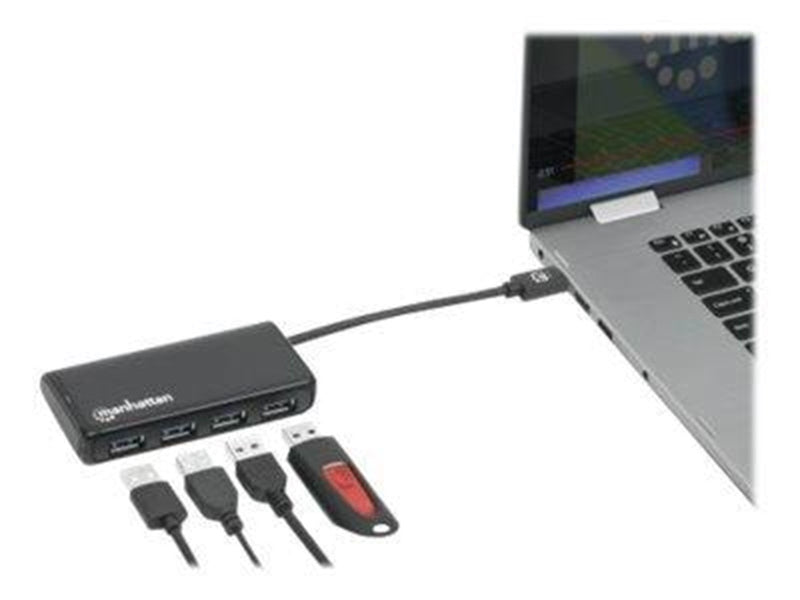 IC INTRACOM Manhattan USB-C Dock/Hub USB-Hubs - 4 - Schwarz